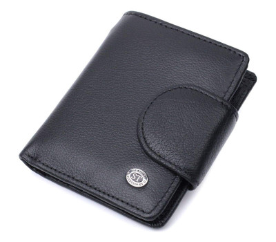 Практичний гаманець для жінок з кишенею для монет із натуральної шкіри ST Leather 22725 Чорний