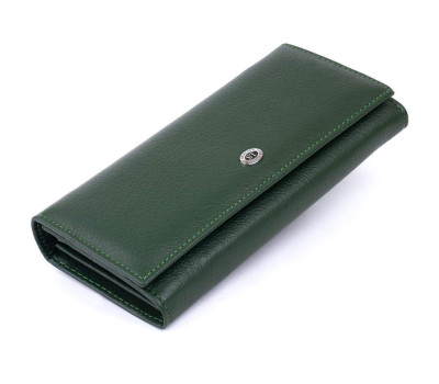 Гаманець на магнітах з клапаном жіночий ST Leather 19240 Зелений