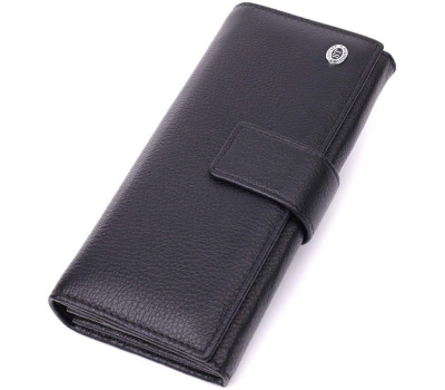 Надійний жіночий гаманець з натуральної шкіри ST Leather 22548 Чорний