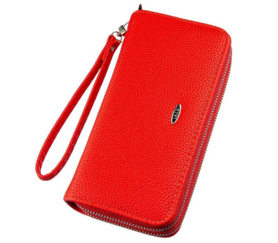 Гаманець жіночий із зернистої екошкіри KIVI 19044 Яскраво-червоний
