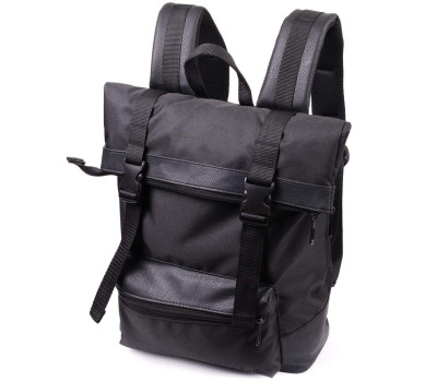 Рюкзак для ноутбука із вставками еко-шкіри FABRA 22582 Чорний