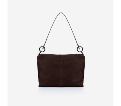 887 сумка  замш шоколад Lucherino