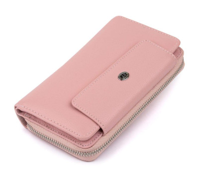 Гаманець зі шкіри на клямці ST Leather 19344 Рожевий