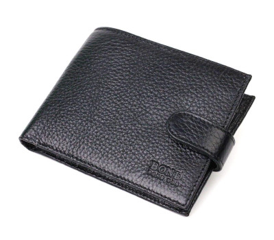 Гаманець для чоловіків з натуральної шкіри BOND 21994 Чорний