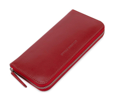 Стильний шкіряний жіночий гаманець на блискавці GRANDE PELLE 11563 Червоний