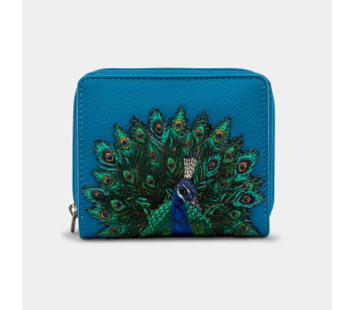 Жіночий шкіряний гаманець Yoshi Y1261 Peacock Plume (Petrol Blue)