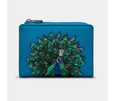 Жіночий шкіряний гаманець Yoshi Y1275 Peacock Plume (Petrol Blue)