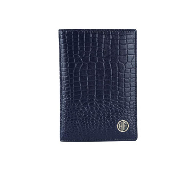 Шкіряна обкладинка для паспорта Hammonds Flycatcher PH602 Croc Blue (Синій)