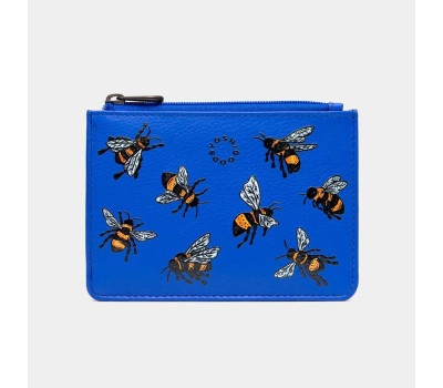 Жіночий шкіряний гаманець Yoshi Y1321 Sweet Bees (Blue)