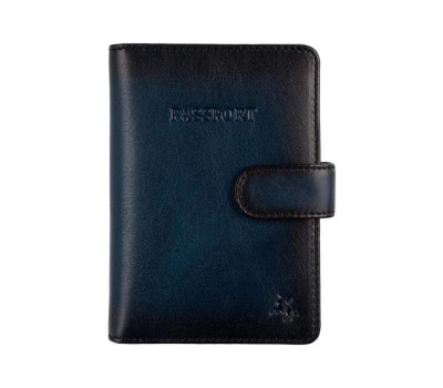 Шкіряна обкладинка для паспорта Visconti AT74 Blake (Burnished Blue)