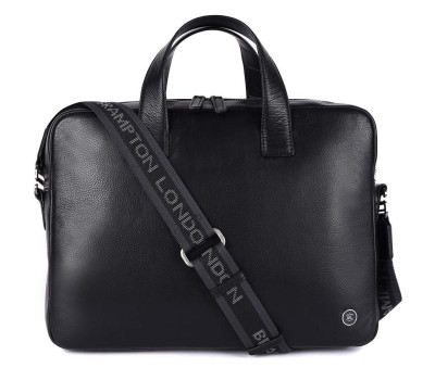 Шкіряна сумка для ноутбука 14 Brampton London Maven Black (Чорний)