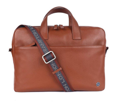 Шкіряна сумка для ноутбука 15,6 Brampton London Commandeer Tan (Рудий)