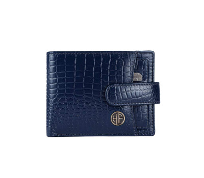 Чоловічий шкіряний гаманець Hammonds Flycatcher HF502 Croc Blue (Синій)