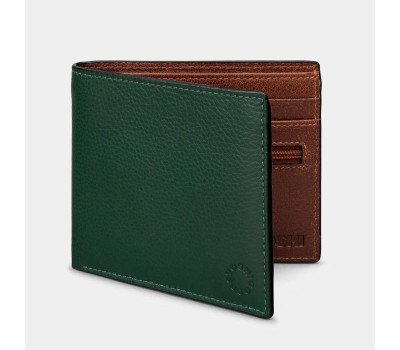Чоловічий шкіряний гаманець Yoshi Y2378 (Green/Brown)