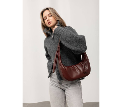 Жіноча сумка Sambag HOBO S бургунді