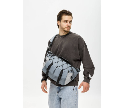 Чоловіча cумка-бананка під ноутбук Sambag Urban Pro блакитна