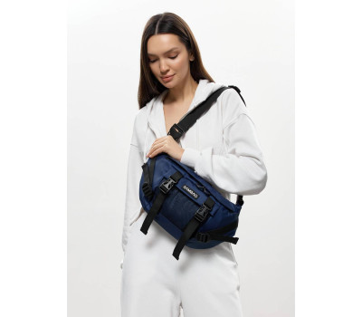 Велика жіноча поясна сумка бананка Sambag DynamicDart синя