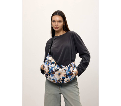 Жіноча сумка Sambag HOBO Bag-glove принт "Blue Flowers"