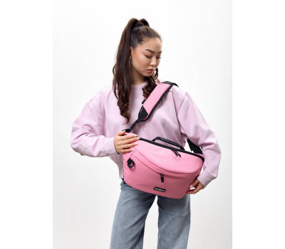 Жіноча cумка-бананка під ноутбук Sambag Urban Laptop рожева