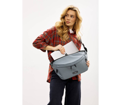 Жіноча cумка-бананка під ноутбук Sambag Urban Laptop блакитна
