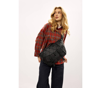 Жіноча cумка-бананка під ноутбук Sambag Urban Pro чорна
