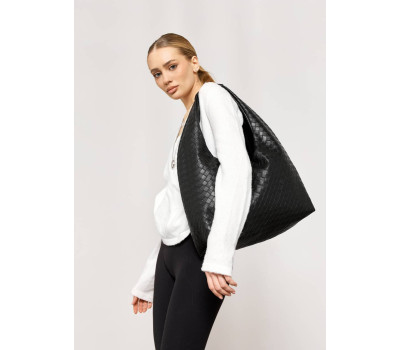 Жіноча сумка Sambag HOBO WEAVE чорна