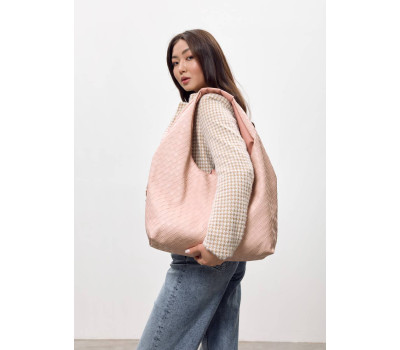 Жіноча сумка Sambag HOBO WEAVE пудра