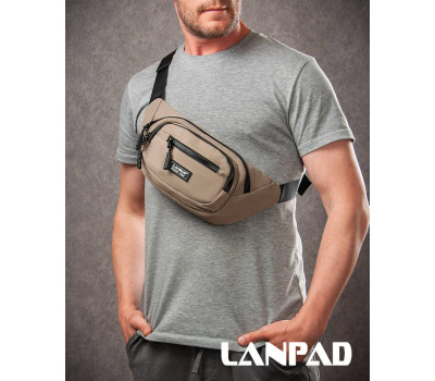Сумка Чоловіча На пояс нейлон Lanpad 61057 light khaki