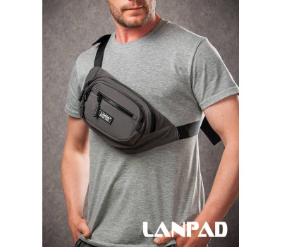 Сумка Чоловіча На пояс нейлон Lanpad 61057 grey