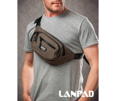 Сумка Чоловіча На пояс нейлон Lanpad 61057 deep khaki