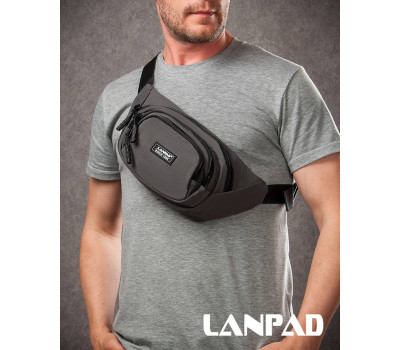 Сумка Чоловіча На пояс нейлон Lanpad 61056 grey
