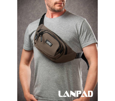 Сумка Чоловіча На пояс нейлон Lanpad 61056 deep khaki