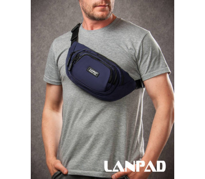 Сумка Чоловіча На пояс нейлон Lanpad 61056 blue