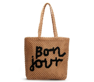 Жіноча плетена сумка PODIUM 1036 khaki black