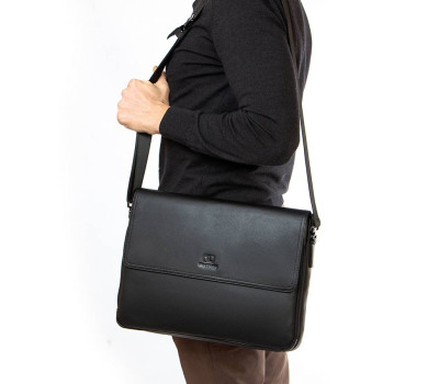 Сумка чоловіча шкіряний портфель BRETTON 3710-7 black