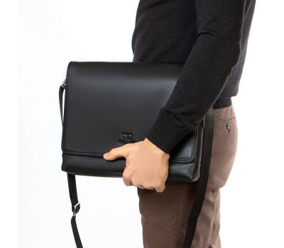 Сумка чоловіча шкіряний портфель BRETTON 8976-6 black