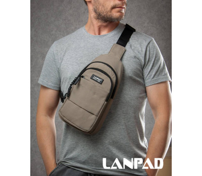 Сумка Чоловіча на плече нейлон Lanpad A4157 khaki бол