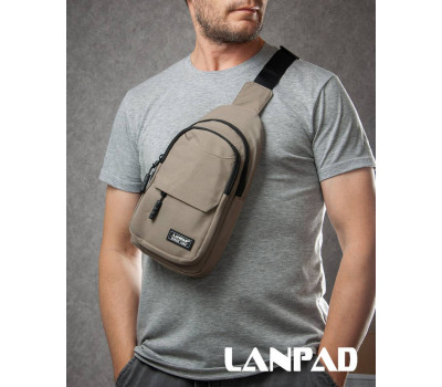 Сумка Чоловіча на плече нейлон Lanpad A4158 khaki бол