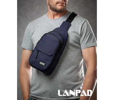 Сумка Чоловіча на плече нейлон Lanpad A4158 blue бол