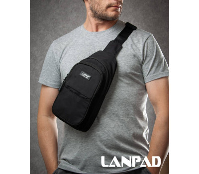 Сумка Чоловіча на плече нейлон Lanpad A4159 black бол