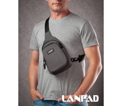 Сумка Чоловіча на плече нейлон Lanpad 86803 grey мал