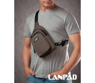 Сумка Чоловіча на плече нейлон Lanpad 86803 brown мал
