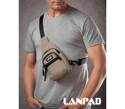 Сумка Чоловіча на плече нейлон Lanpad A65365 khaki мал