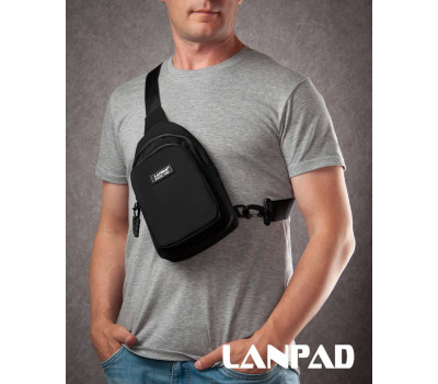 Сумка Чоловіча на плече нейлон Lanpad 86803 black мал