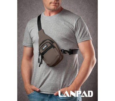 Сумка Чоловіча на плече нейлон Lanpad A65365 brown мал