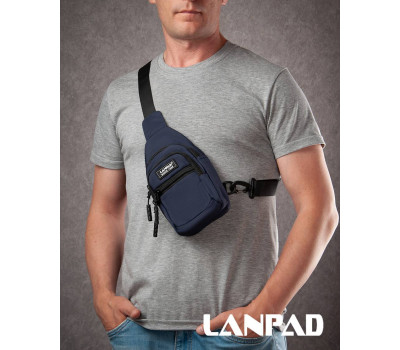 Сумка Чоловіча на плече нейлон Lanpad A65365 blue мал