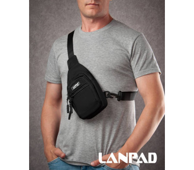 Сумка Чоловіча на плече нейлон Lanpad A65365 black мал