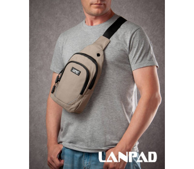 Сумка Чоловіча на плече нейлон Lanpad 8805 khaki мал