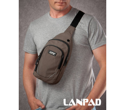 Сумка Чоловіча на плече нейлон Lanpad 8805 brown мал