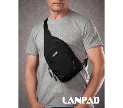 Сумка Чоловіча на плече нейлон Lanpad 8805 black мал